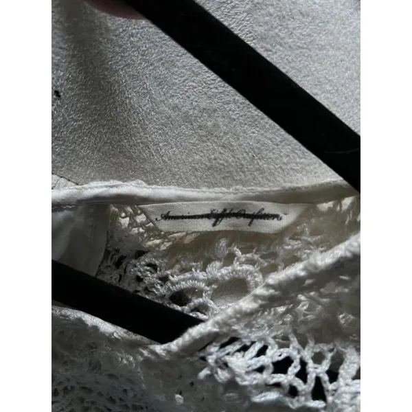 American Eagle Chic Crochet Lace Top with Ribbon Tie - Image 5