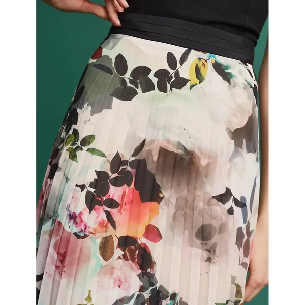 Presley Skye sz M Crinkled Watercolor Floral Print Maxi Dress Feminine Whimsical - Image 4
