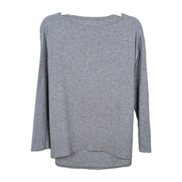 LULULEMON Back In Action Long Sleeve Heathered Light Grey Pima Cotton Women's 8 - Image 2