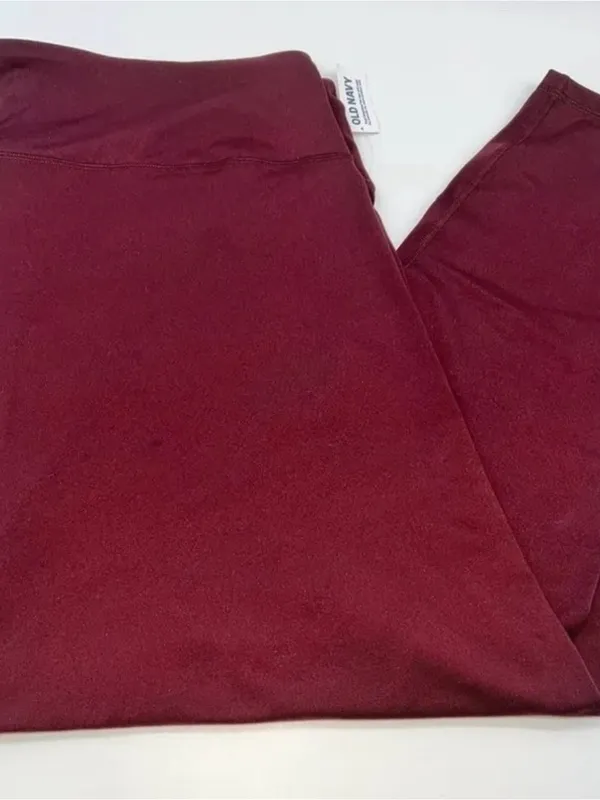 Old Navy High-Waisted PowerSoft Leggings in Burgundy Size Medium - Image 4