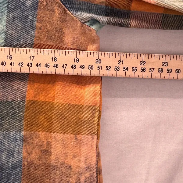 Isabella Sinclair Tunic Top Small‎ Plaid Grunge Popover Orange - Image 12