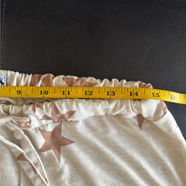 ASOS‎ DESIGN Tall Star Print Pajama Pants Cream Brown Wide Leg Lounge US 12 - Image 7