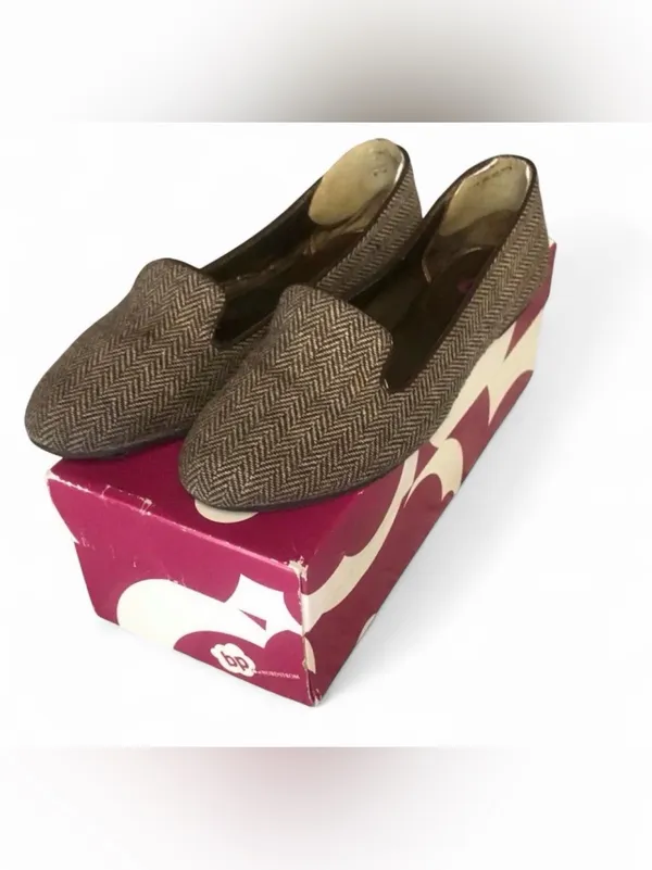 BP Nordstrom Mansion- Fab Tweed Brown & Tan Herringbone Loafer Sz 8.5 - Image 3