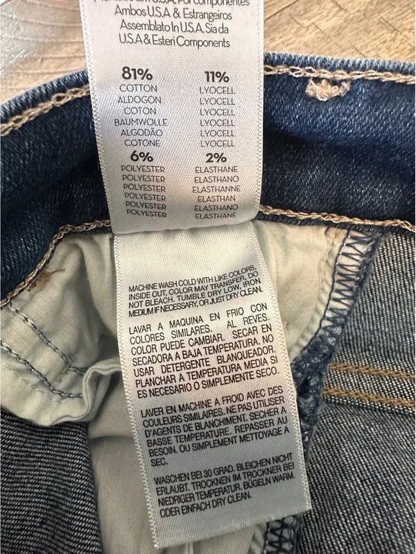 MOTHER The Hustler Ankle Fray Kick Flare Jeans in Home Movies Wash Women’s 27 - Image 10