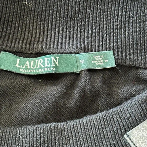 Lauren Ralph Lauren Women’s Size M Black Boatneck Silver Horse Bit Sweater - Image 5