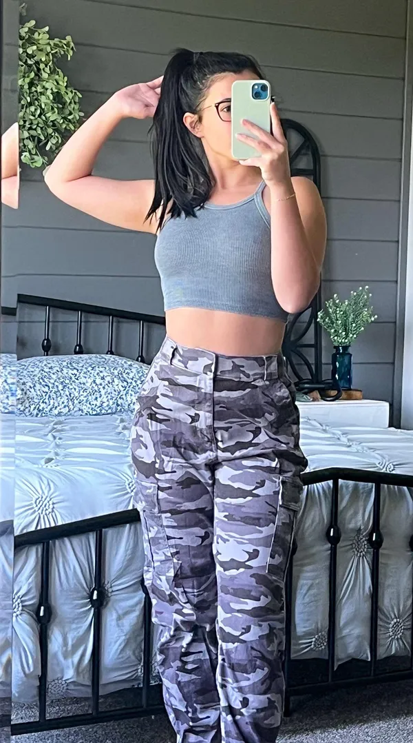 Gray Camo Cargo High Rise Jogger - Image 2
