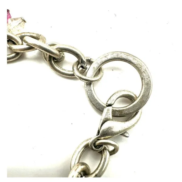 Princess Charm Bracelet Silver Pink Crystal castle Chair heart princess - Image 11