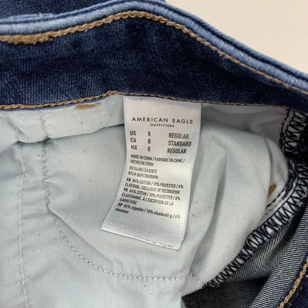 American Eagle The Dream Jean Skinny Jeans Blue Stretch Low Rise 0 Regular - Image 6
