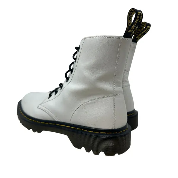 Dr. Martens Luana Combat Boots White Leather Lace Up‎ Women's Size US 10 - Image 10