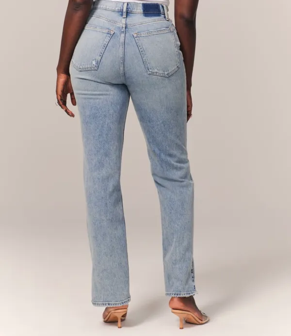 Abercrombie & Fitch Women's the 90s Straight Ultra High Rise Jeans Size 31/12R - Image 3