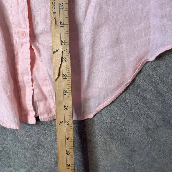 Ralph Lauren Relaxed Fit Linen Roll Tab Sleeve Top Womens S Minimalist‎ Pastel - Image 8