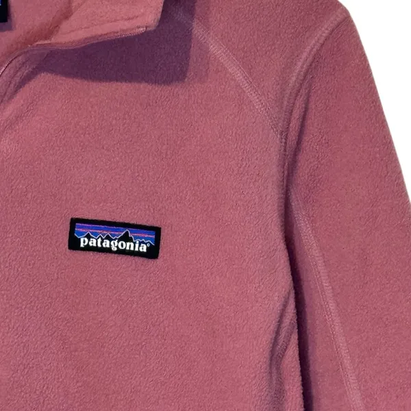 Patagonia Women's Sweater‎ Top Micro D 1/4 Zip Fleece Pullover Pale Pink Small - Image 3