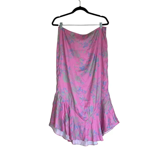 NWOT Free People Everything’s Rosie Midi Skirt Pink Combo - Image 6