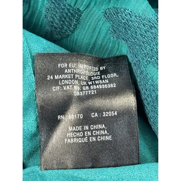 Moulinette Soeurs anthropologie Teal‎ Lace Overlay Flutter Sleeve 14 dress - Image 8