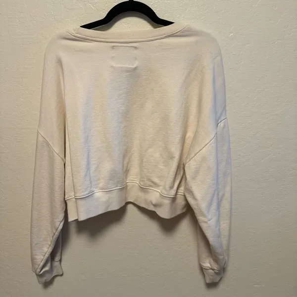 Cream Women's Sweatshirt Size M - Image 9