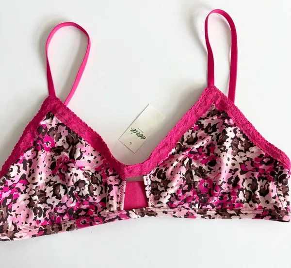 Aerie Pink Floral Bralette NWT M - Image 2