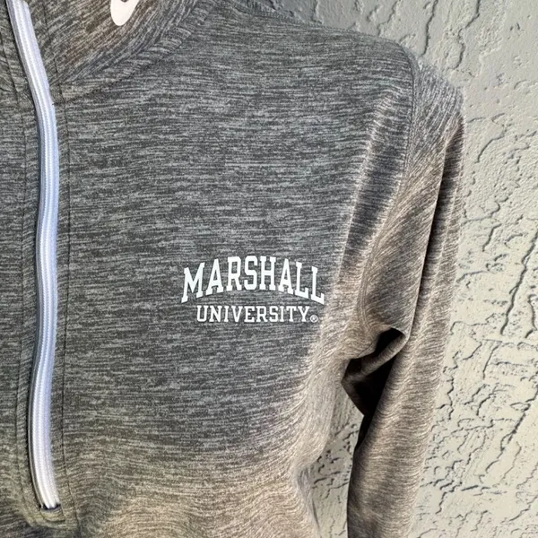 Nike Dri-Fit 1/2 Zip Pullover Marshall University Heather Grey L EUC - Image 2