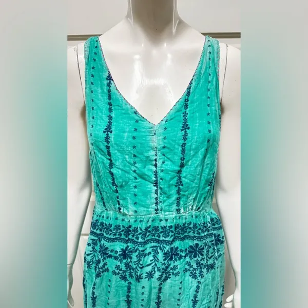 RAGA Maxi Tiered Floral Dress Somewhere in Paradise Turquoise Boho Festival A1 - Image 7