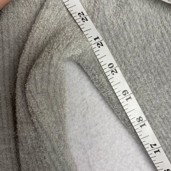 VTG Moda International Lace-Up Long Sleeve Women’s M Gray Ribbed Y2K Cozy Grunge - Image 7