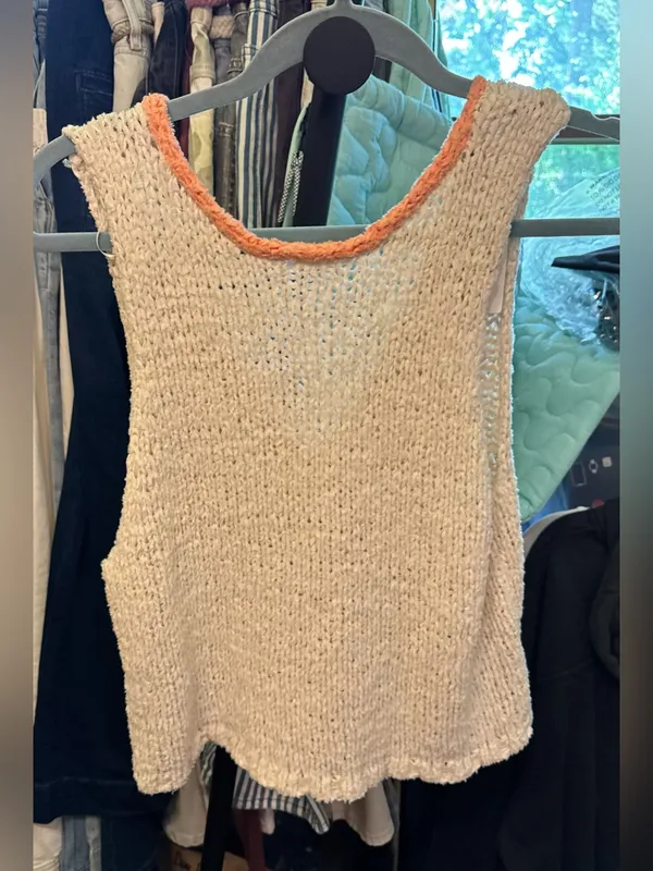 NWT Free People Sicily Shell Sweater - ivory combo - Medium - Image 7