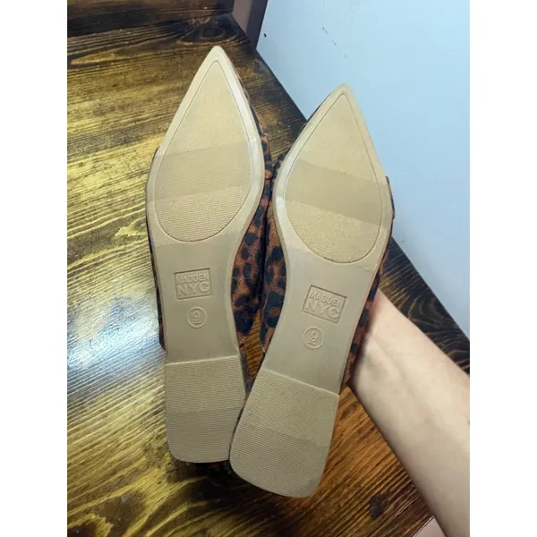 Madden‎ NYC Leopard Pointed Toe Flats Size 9 Brown - Image 5
