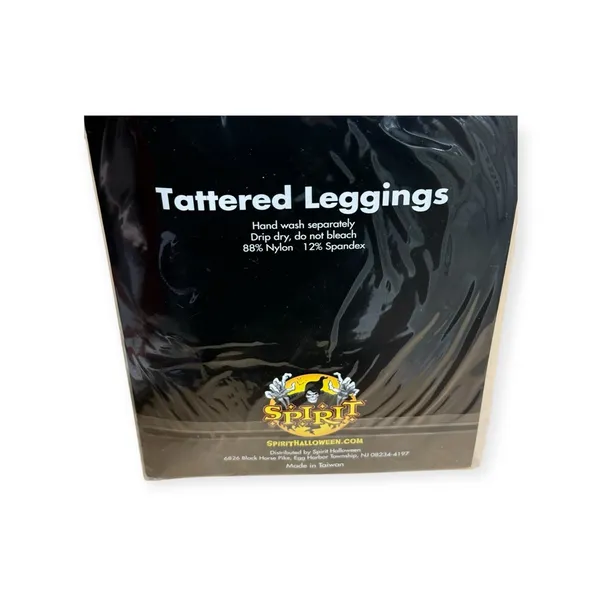 new Spirit Halloween 𖤍 Tattered Spandex Leggings 𖤍 Black 𖤍 One Size Fits Most - Image 7