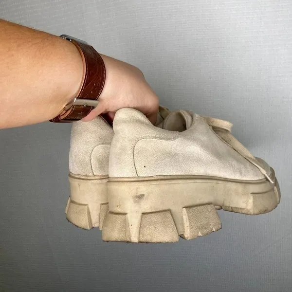 Steve Madden Platform Sneakers Women's 9 Cream Beige Chunky Y2K Grunge‎ Shoes - Image 3