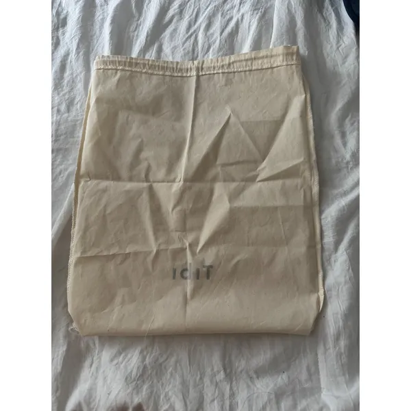 Tibi‎ Cream Cotton Canvas Drawstring Dust Bag - Image 4