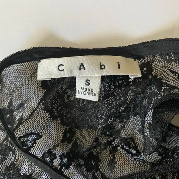 CAbi Date Night Black Lace Tunic Elegant Romantic Tank Style#942‎ S - Image 5