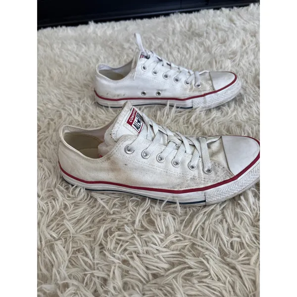 Converse Chuck Taylor All Star‎ White Low Top Canvas Sneakers Women 9 Men 7 - Image 2