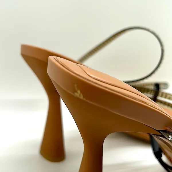 Zara Bling Jewel Tan Strappy High Heels EUC Size 40/USA Size 9 🔥🔥 - Image 7