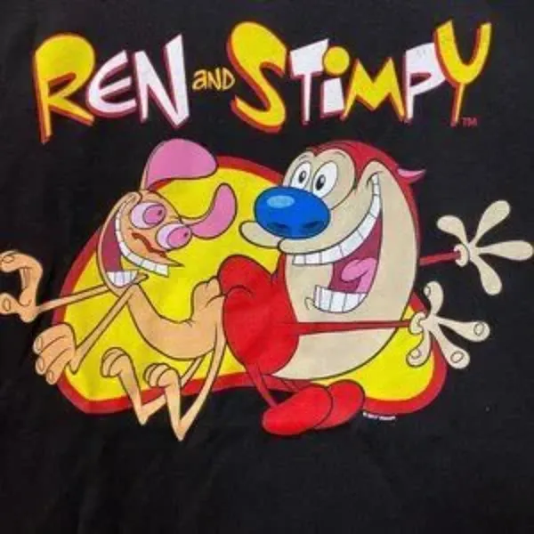 Ren and Stimpy Butt Buddy Animated Series Nickelodeon Tee XL - Image 2