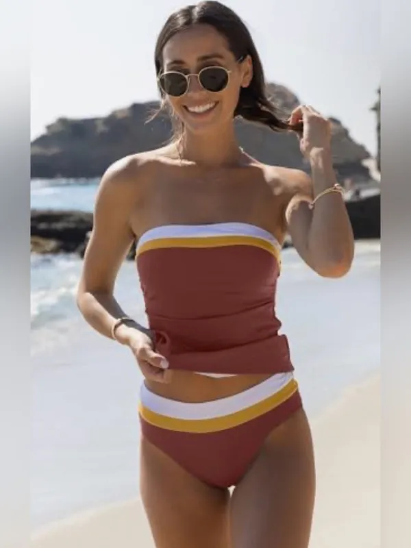 beachsissi Bandeau - Women's Swimsuits, Strapless, with Abdominal Control - Image 2
