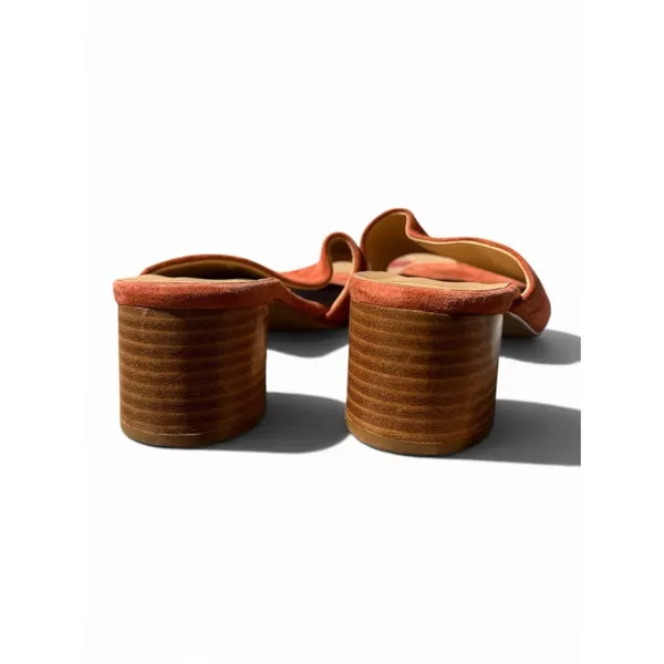 Anthropologie Rust Suede Block Heel Mule Sandals EU 37 US 6 Minimal Spain - Image 8