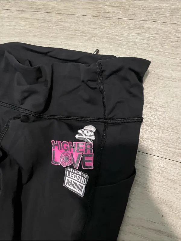 lululemon athletica Black Leggings with Pink Patch Detail - Image 2