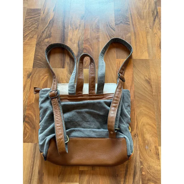 Myra Bag Backpack purse Women Small‎ Multicolor Hand Tooled Cowhide Leather west - Image 3