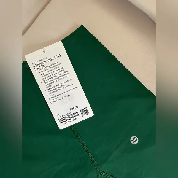 Lululemon NWT Align High Rise 28” Pants Leggings Everglade Green Size 14 - Image 8