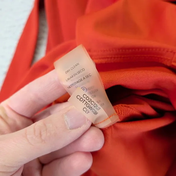 Calvin Klein Womens Clay Orange Ruffle Faux Wrap Sheath Dress‎ CD2C12U7 Size 8 - Image 5