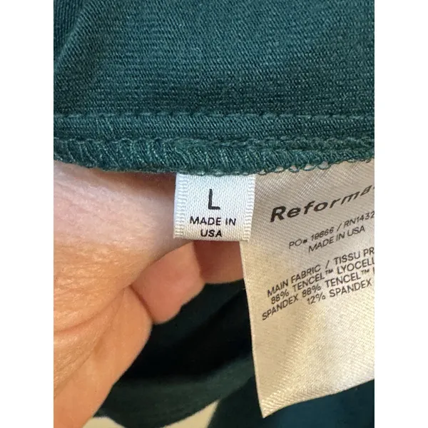 NEW Reformation Yara Asymmetrical Body-Con Minidress In Emerald Size Large - Image 7