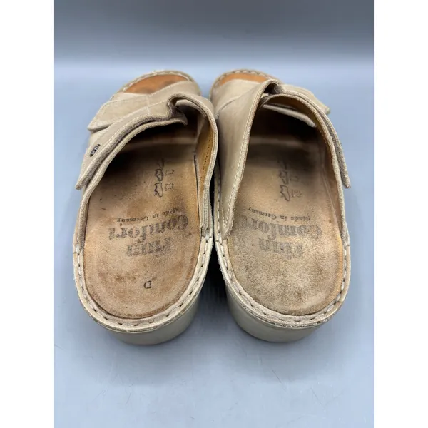 Finn Comfort 37 Sandals Leather Beige Adjustable‎ Strap Slides Comfort Shoes - Image 3