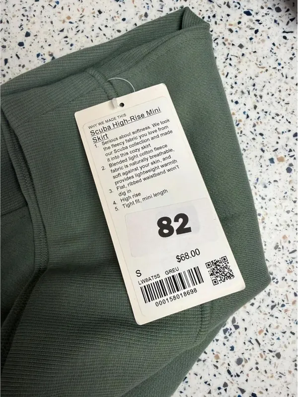 Lululemon Scuba High Rise Mini Skirt Green S NWT Sweatpant Style - Image 8