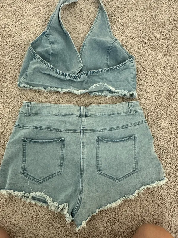 Denim set short Size L - Image 3