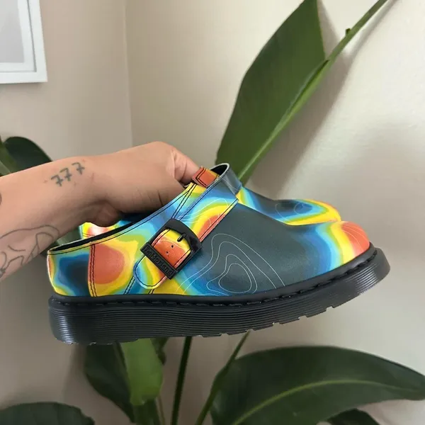 DOC DR Martens Topographic Colorful Shoes Size 8 Unisex Slingback - Image 2