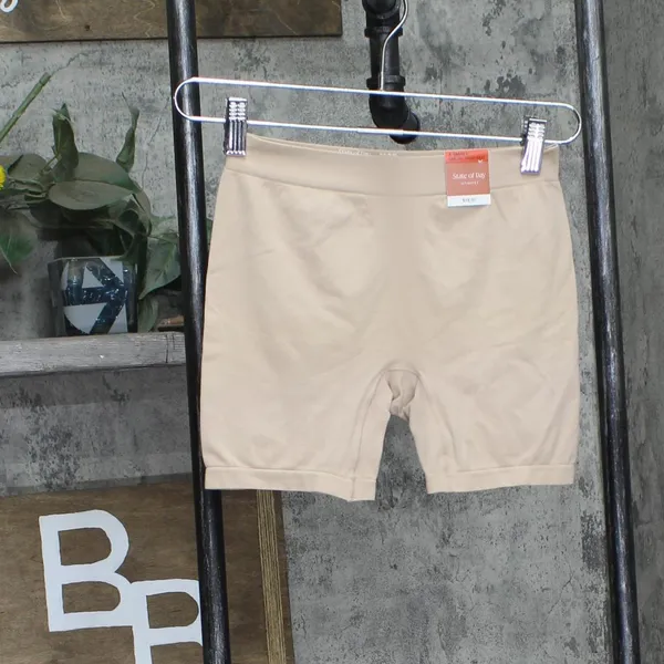 NWT State Of Day Womens Seamless Slip High Cut Boyshorts Light Beige Brown XS - Image 3