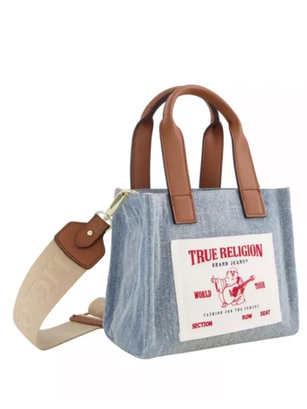 NWT True Religion Denim Mini Tote Bag Y2K Crossbody Bag Blue - Image 4
