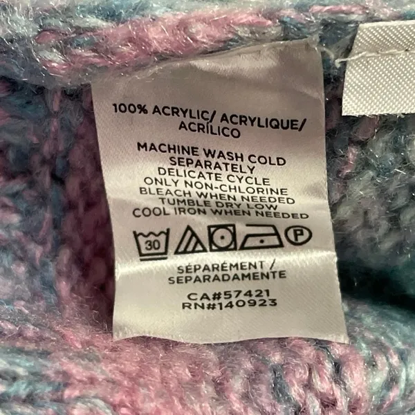 Ann Taylor LOFT Rainbow Spacedye Knit Striped Pastel Crew Neck Sweater Top Sz L - Image 5
