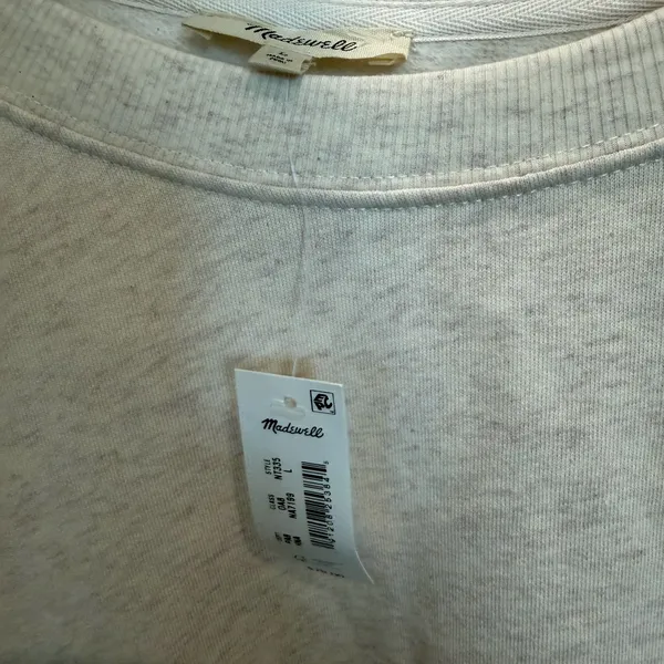 Madewell NWT Cream Balloon Sleeve Sweatshirt Size Large - Image 4