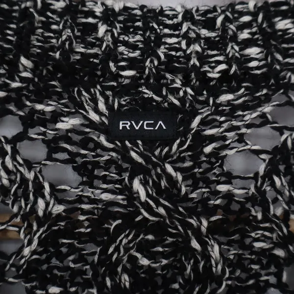 RVCA Cardigan Womens Medium Marled Knit Black White Button-Down Excellent - Image 4
