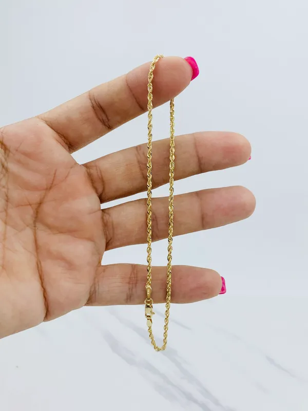 ❤️ Real 10k Gold Ankle Bracelet Rope 10” ❤ - Image 2