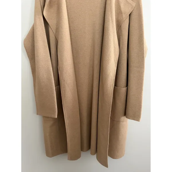 J. Crew Juliette Collarless Sweater Blazer Camel‎ Women's Size Large - Image 5